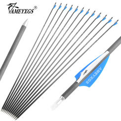 6/12pcs 32" Archery Pure Carbon Arrow Spine 500/600/700/900/1000/1200 Recurve Compound Bow Hunting Target Shooting Accessories