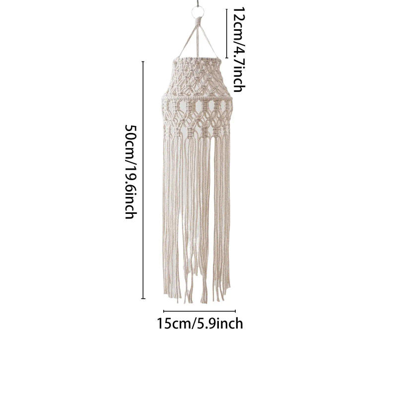 Description Picture 6 of itemBohemian Lamps Shade Pendant Light Shade Light Fixtures Macrame Lamp Shade for Bathroom Living Room Office Nursery Dorm Decor