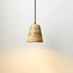 Yellow Marble Hanging Light Dining Room Japan Wabi Sabi Bedside Pendant Lamp Hotel Restaurant Nordic Travertine Droplight