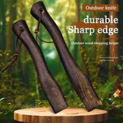 WPKOPYA Roasted Black beech multi-purpose axe handle, logging axe with cowhide lanyard, household tool axe solid wood handle