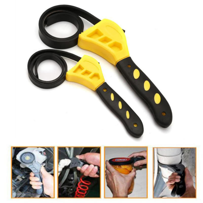 Description Picture 3 of item6/8 Inch Belt Wrench Oil Filter Spanner Set Rubber Band Wrench Can Opener Adjustable Water Pipe Pipe Multifunctional Wrench Tool