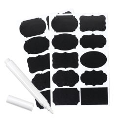 20Pcs Waterproof Chalkboard Spice Jam Jar Bottle Tags Blackboard Label Marker Pen Labels Stickers, Reusable Label For Storage