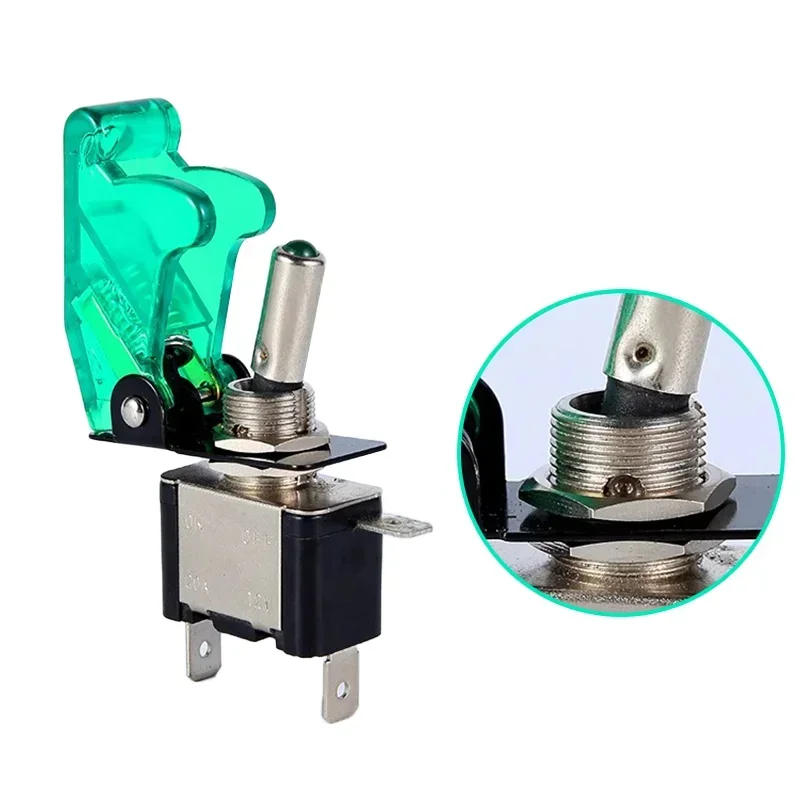 Description Picture 4 of itemAuto Car Boat Truck Illuminated Led Toggle Switch With Safety Aircraft Flip Up Cover Guard 12V20A transparent