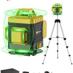 CHISHIB  4D 16 Lines Professional Laser level with 39.37 Inch (1M)Tripod  360°Self-leveling Laser Levels Green Beam Nivel Laser