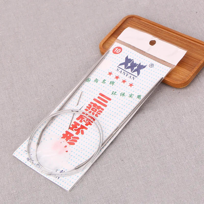 Description Picture 6 of item1pcs Metal Circular Knitting Needles Set Stainless Steel Yarn Crochet Needle for Babies Sleeves Socks Weaving Tool Accessories