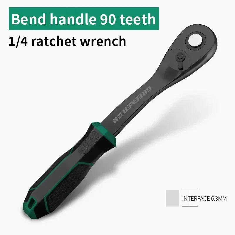 Description Picture 2 of itemMulti-funtion Socket Wrench 1/4 3/8 1/2 Inch Ratchet Wrench Tool DIY Hand Tool Ratchet Handle Wrench  90-Tooth Drive Ratchet