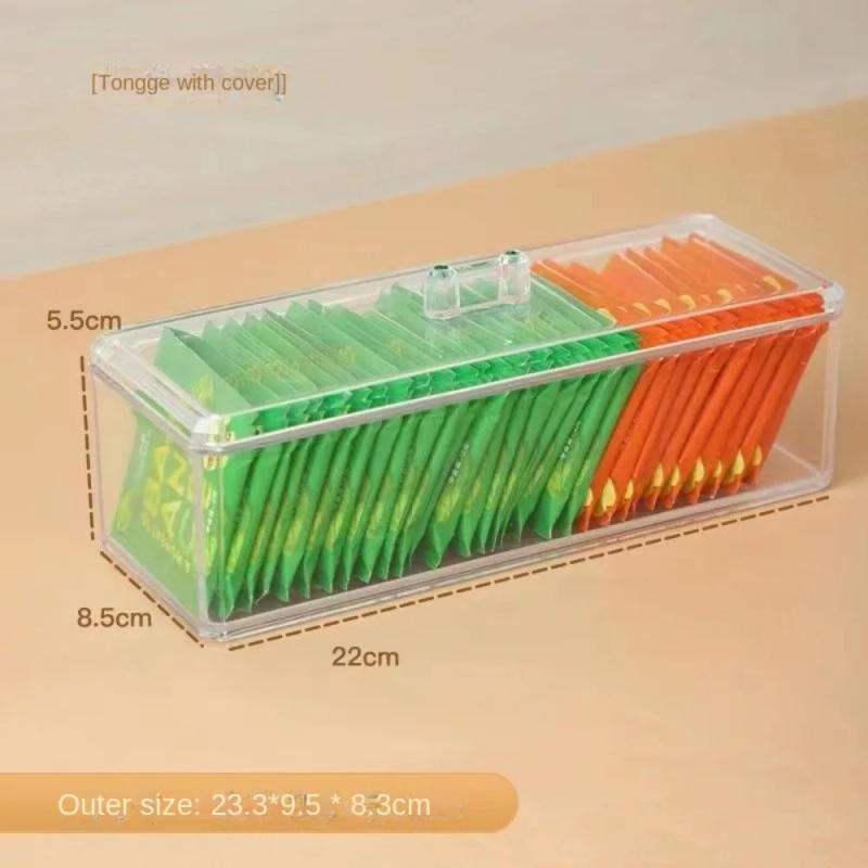 Description Picture 3 of itemAcrylic Tea Bag Organizer Transparent 22*8.5*5.5 CM Tea Bag Storage Box Sort and Organize Storage Shelves Living Room
