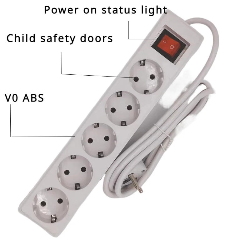 Description Picture 3 of itemEU KR Power Strip Socket 2000W 13A 3 4 5 Outlets with Master White Electrical Office Sockets with 150cm 200cm Extension Cable