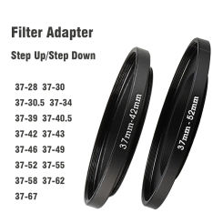 Camera lens Filter Adapter Ring Step Up / Down Ring Metal 37mm - 28 30 34 40.5 43 46 49 52 55 58 mm for UV ND CPL Lens Hood etc.