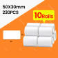 White 10Roll 50X30mm