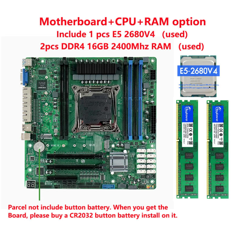 Description Picture 4 of itemXeon E5 NAS Motherboard C612 10 SATA 4*2.4G LAN Port LGA2011 NAS Board 2*M.2 4 Channel 6*DDR4 DIMM With PCIE Support E5 2680V4