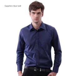 Men's long sleeved white shirts with spot embroidery,business and professional shirts, work clothes,40 cotton solid color shirts
