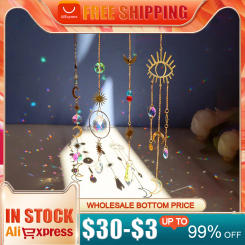 Crystals Wind Chime Prism Sun Catchers Handmade Jewellery Garden Hanging Pendant Rainbow Chaser Ornament Window Home Decor