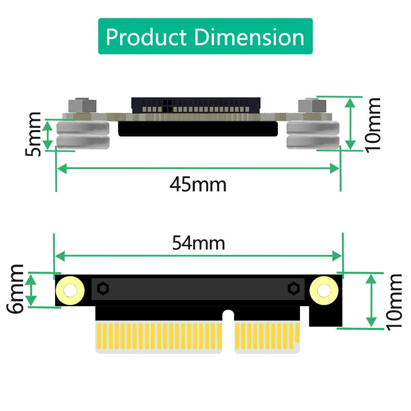 Description Picture 6 of item10cm M.2 NVME Key M to PCI Express X4 Extension Cable Expansion Board with Magnetic Pad Supports 2230 2242 2260 2280 M2 NVME SSD