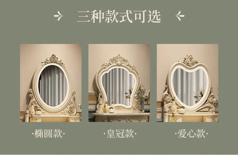 Description Picture 4 of itemNordic Luxury Vanity Tables Makeup Mirror Lights Vintage Vanity Tables Storage Cabinet Tavolo Trucco Bedrooms Furniture WZ50VT