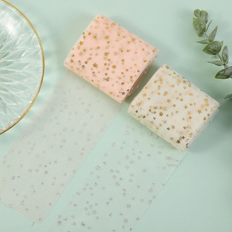 Description Picture 6 of item5Yards 6cm Gold Star Tulle Confetti Glitter Mesh Baking Cake Topper Tutu Pom Bow Soft Sequin Organza DIY Wedding Birthday Decor