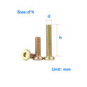 Colored Zinc Chamfered Round Head Hex Screws/Furniture Connecting Screws/Countersunk Bolts