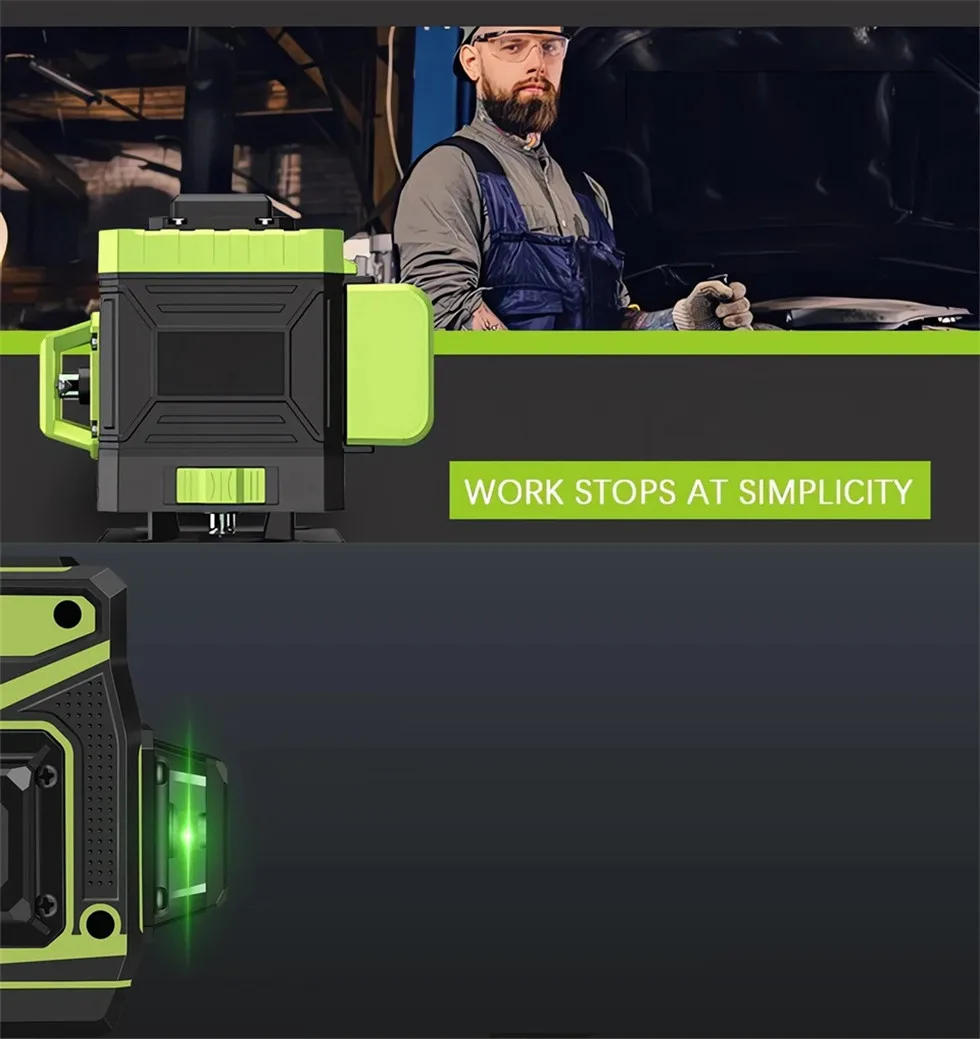 Description Picture 2 of item12/16 Lines Laser Level 3D/4D nivel a laser 3° Self-leveling Machine Battery Leveling Tool Vertical Horizontal Lazer Levels