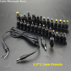 Universal Laptop DC Power Adapter Connector Plug For Lenovo Hp DELL Charger Converter 5.5*2.1mm Female to Multi-type DC Male