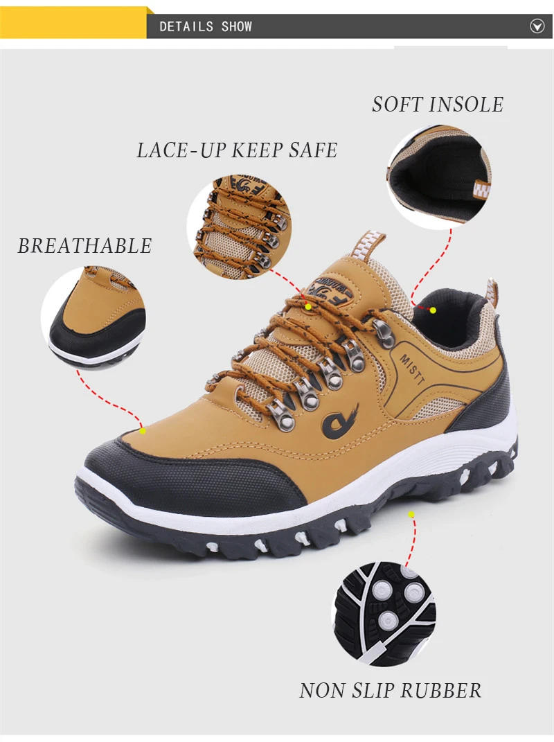 Description Picture 3 of itemMen Hiking Shoes New Outdoor Casual Sneakers Comfortable Lightweight Shoes for Men Flats Large Sized 48 Walking Sneakers