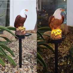 Waterproof Solar Power LED Light Garden Path Yard Lawn Eagle Animal Ornament Lamp Outdoor Garden Decor Accessories Eagle Statues
