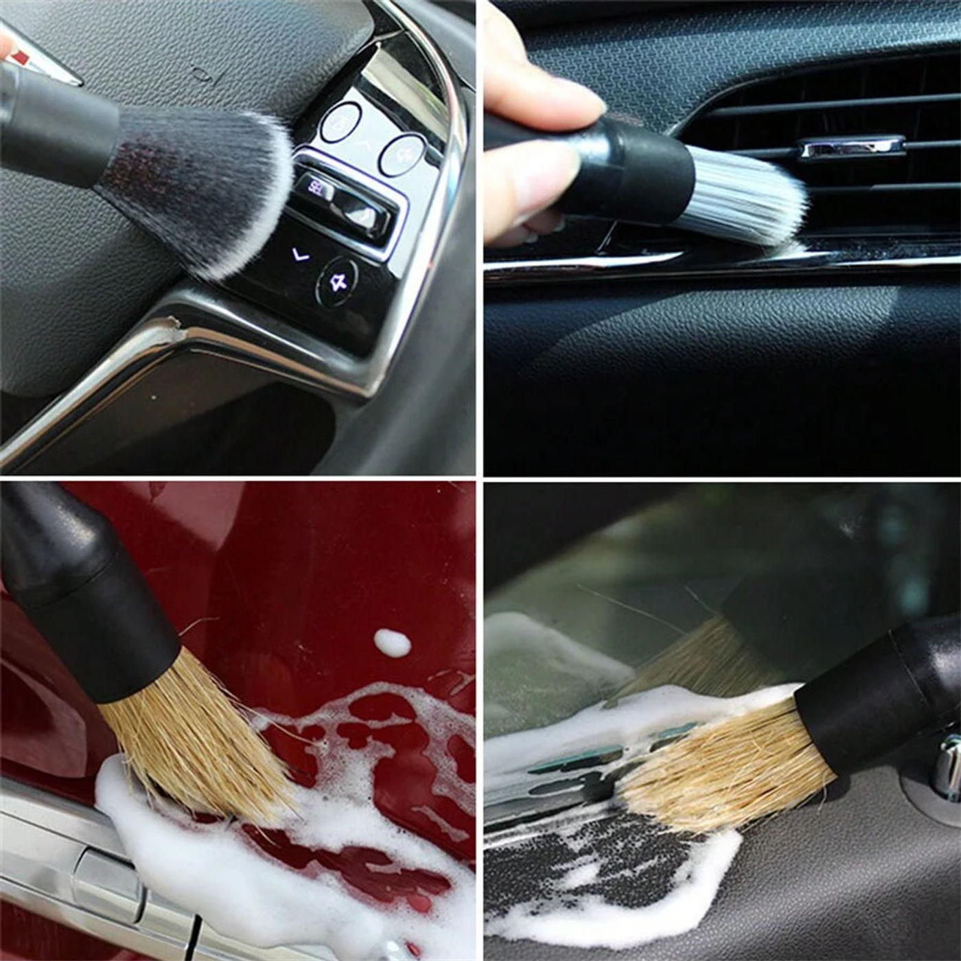 Description Picture 6 of item3Psc/Set Car Multifunctional Detail Brush Bristle Brush Sharpening Brush Targeted Cleaning of Small Gaps Car Washing Tool Set
