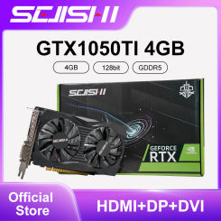 SEJISHI Video Card GTX 1050TI 4GB  128bit GDDR5 Graphics Cards for nVIDIA HDMI DP DVI Geforce GTX1050TI Desktop Video Card