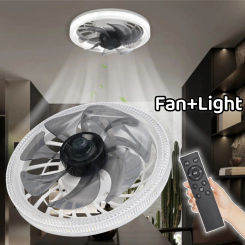 Ceiling Fan Light Modern Dimmable LED Lamp Fan 4 Speeds Flush Mount Ceiling Fan with Light Home Remote Control Ceiling Fan Lamp