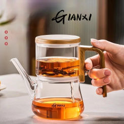 GIANXI Home New Magnetic Suction Floaty Cup Teapot New heat-resistant Glass Magnetic Bomb Tea Water Separation Cup Tea Set