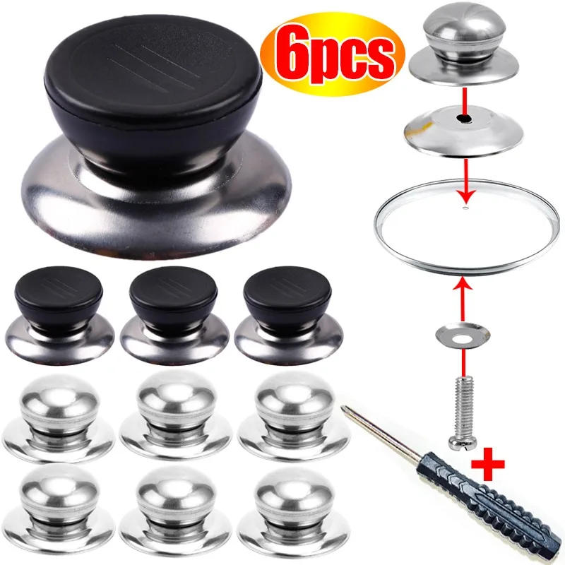 Description Picture 4 of itemUniversal Pot Lid Knobs Handle Lid Holding Tops Replacement Cover Hand Grip Knobs with Screwdriver Gift Kitchen Cookware Kit