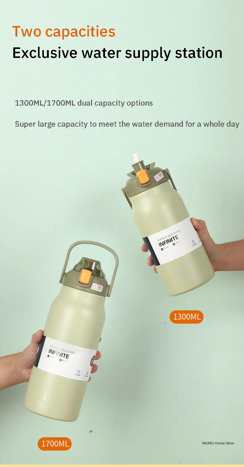 Description Picture 4 of itemLarge Capacity Thermal Water Bottle With Straw Tumbler Stainless Steel Thermo Bottle Gym Vacuum Flask Cold and Hot Insulated Cup