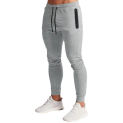 Sport Men Pants Ice Silk Slim Side Zipper Pockets Drawstring Elastic Waist Gym Traning Jogging Sweatpants Long Trousers