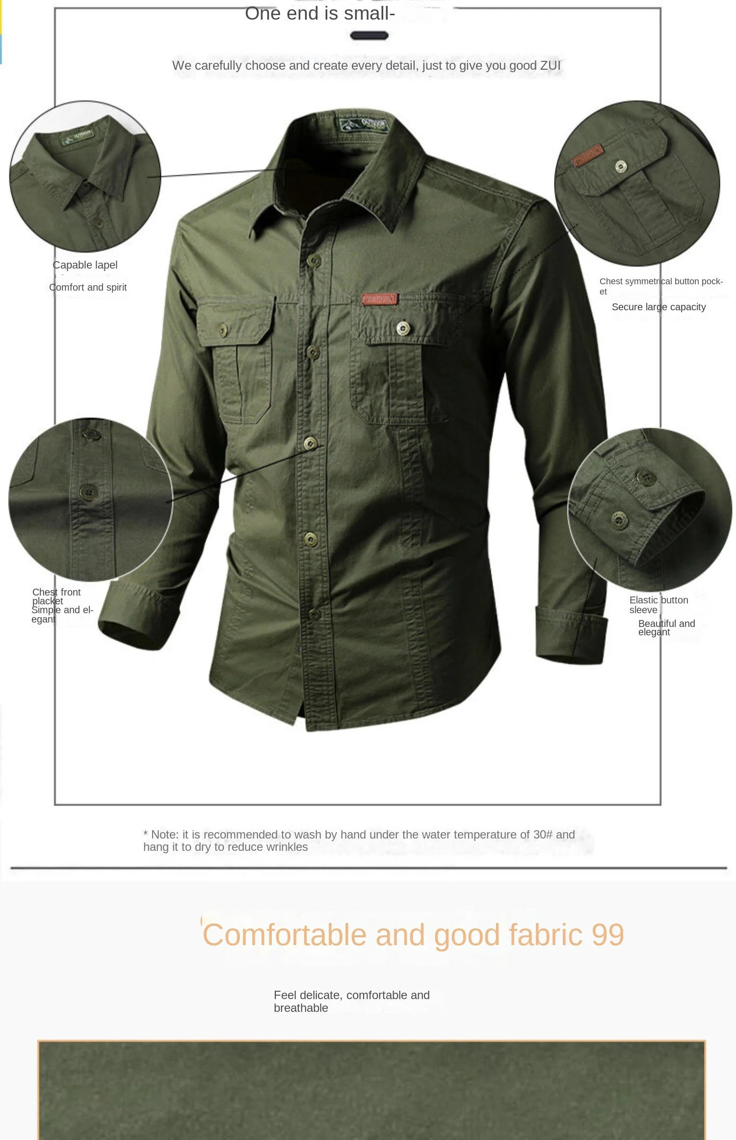 Description Picture 3 of itemDress Shirts for Men Luxury Brand Casual Long Sleeve Social Shirt Mens Clothing Outdoor Formal Man Fashion Vintage Elegant Men's