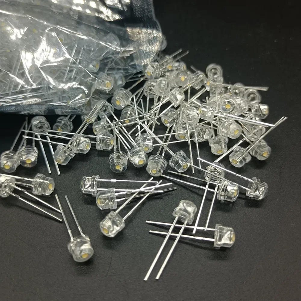 Description Picture 6 of item30pcs/lot white 5MMF5 Straw Hat LED Chandelier Crystal Lamp Beads Big Core Chip 6-7LM Light emitting diodes leds DIY lights Pre-