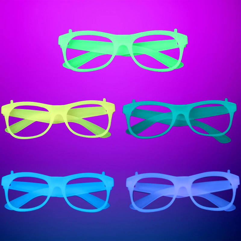 Description Picture 3 of item5Pcs Light Up LED Glasses Colors Glow Glasses Glow in The Dark Birthday Party Supplies Neon Party Favors for Kids Adults