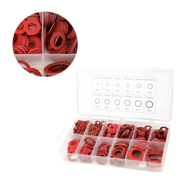 Description Picture 4 of itemPack of 600 Flat Washer Paper Fiber Insulation Washer Flat Rings Seal Assortment Insulation Spacer Tool