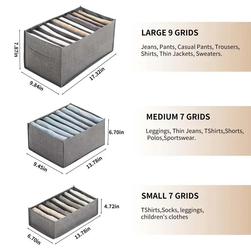 Description Picture 2 of itemClosets Clothes Organizer Pants Jeans Storage Box Cabinet Organizer Drawers Underwear Socks T-Shirt Wardrobe Storage Organizers