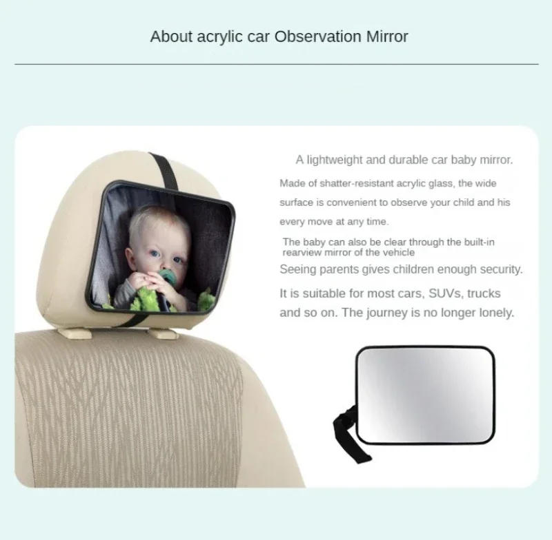 Description Picture 4 of itemCar Rearview Mirror Baby Mirrors For Safety Interior Mirror Universal Car Seat Headrest Mirror Monitor Child Baby Safety Driving
