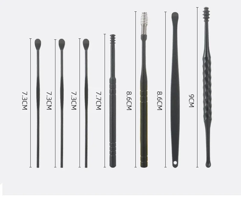 Description Picture 3 of item1set/7PCS Ear Cleaner ABS Ear Care Spoon Tool Soft Spiral For Ears Earwax Picker Cleaning Ear Wax Removal Tool Earpick Remover