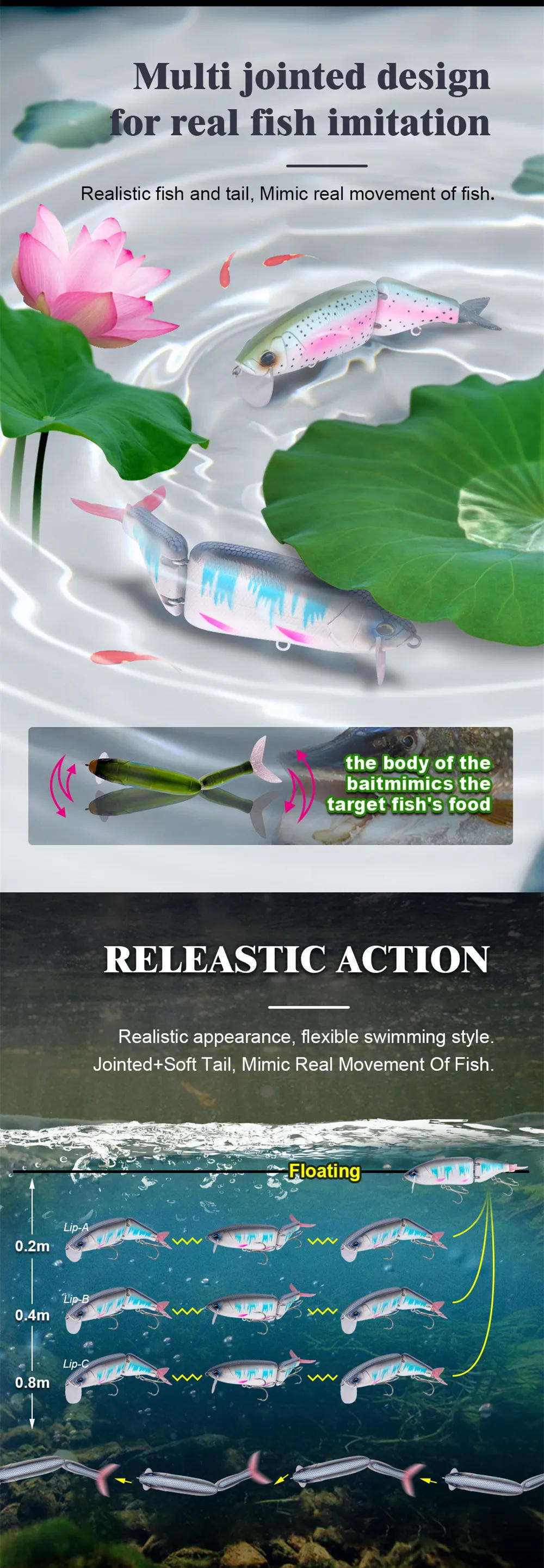 Description Picture 4 of itemBATTLEBASS 2022 Swimbait Big Fishing Lure Artificial Hard Bait 165mm 86g Jointed Fishing Lure for Predator Wobbler Minnow Pike