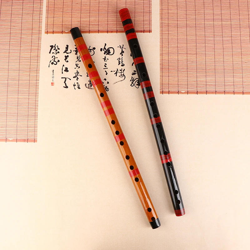 Description Picture 3 of item1Pc Chinese Traditional 6 Holes Bamboo Flute Vertical Flute Clarinet Student Musical Instrument Wooden Color Flute For Beginner