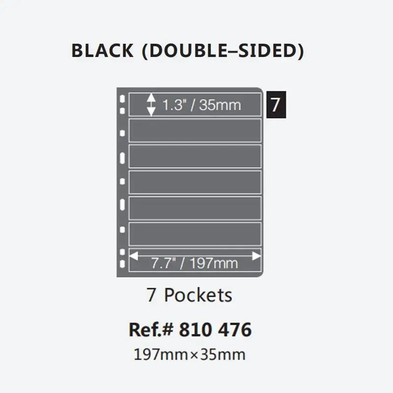 Description Picture 3 of itemPostage Stamps Album Black Standard 1Pcs 9 Hole Pages Inserts Loose Leaf