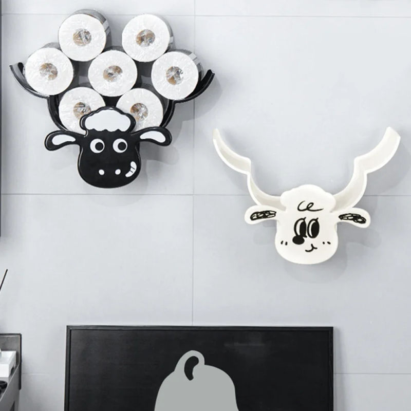 Description Picture 6 of itemWall Mounted Paper Storage & Organizer Sheep Funny Animal Toilet Paper Storage Bathroom Decor Tissue Shelf for Bathrooms Kitchen