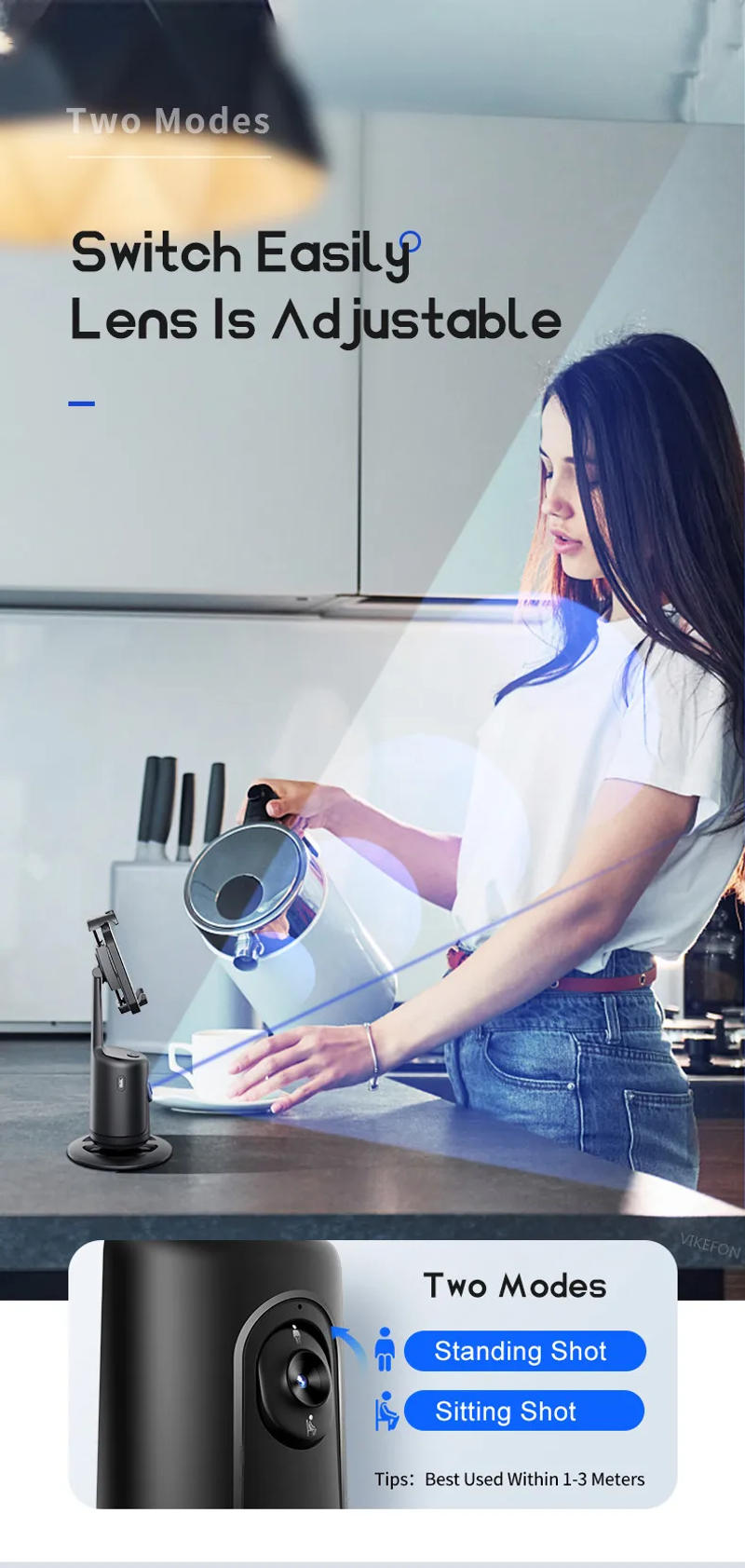 Description Picture 6 of item360 Auto Face Tracking Shooting Gimbal AI Camera Recognition Body Track Intelligent Follow Live Shoot Phone Stand Smart Mount