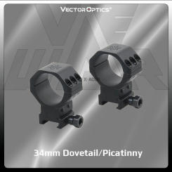 Vector Optics 34Mm Picatinny Hunting Scope Mount Ring Dovetail Tactical Accessories for Ar 15 Airsoft