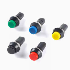 5pcs PBS-11 PBS-11A PBS-11B 12mm Self-Locking Self-Recovery Push Button Switch Momentary 3A 250V 2PIN