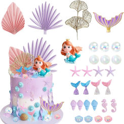Mermaid Cake Toppers Under the Sea Mermaid Tail Cake Decorations for Birthday Baby Shower Party Supplies