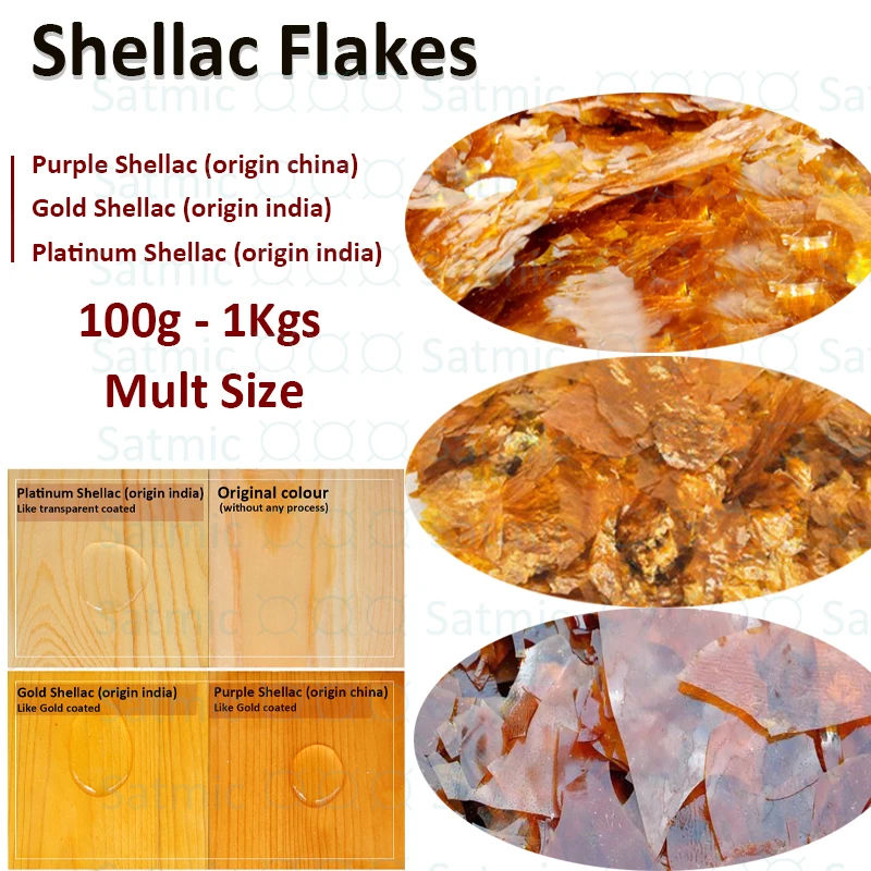 Description Picture 3 of itemNatural Shellac Flakes For Wooden Repair Polish Furniture Polishing Origin Indian Shellac Varnish Golden Shellac