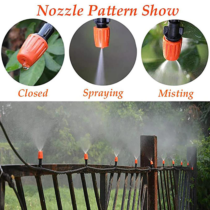 Description Picture 4 of item20Pcs Adjustable Orange Misting Nozzle Garden Greenhouse Terrace Watering Cooling Landscape Sprayer Flower Plant Irrigation Tool