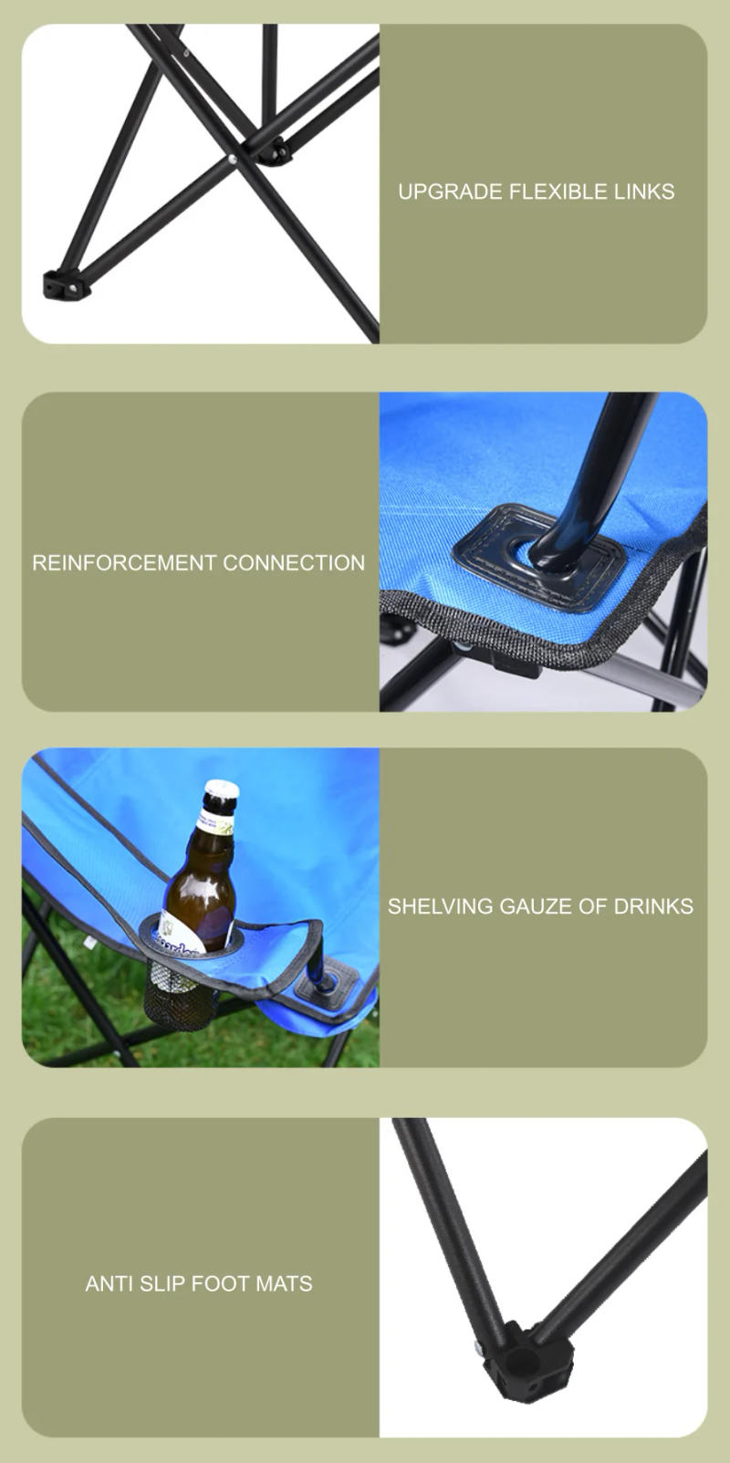 Description Picture 5 of itemPortable folding camping chair, light tourism chair, beach chair, fishing chair, outdoor travel camping furniture